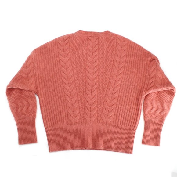 Magaschoni's Cashmere Sweater Crew neck Long Sleeve Pullover Mixed Knit Clay M - Picture 6 of 8